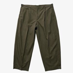 Madewell High Rise Barrel Leg Dress Pants Size 26W NWT Olive Green Pleated